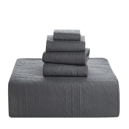 Clara Clark Bedspread Quilt Set - Grid Weave Pinsonic Lightweight Coverlet Set