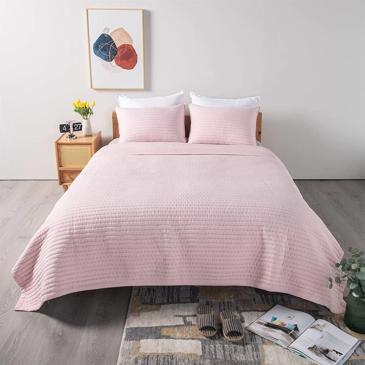 KASENTEX Quilt Set Soft Bedspread - Light Weight, Stone Washed, Down Alternative Fill, Machine Washable