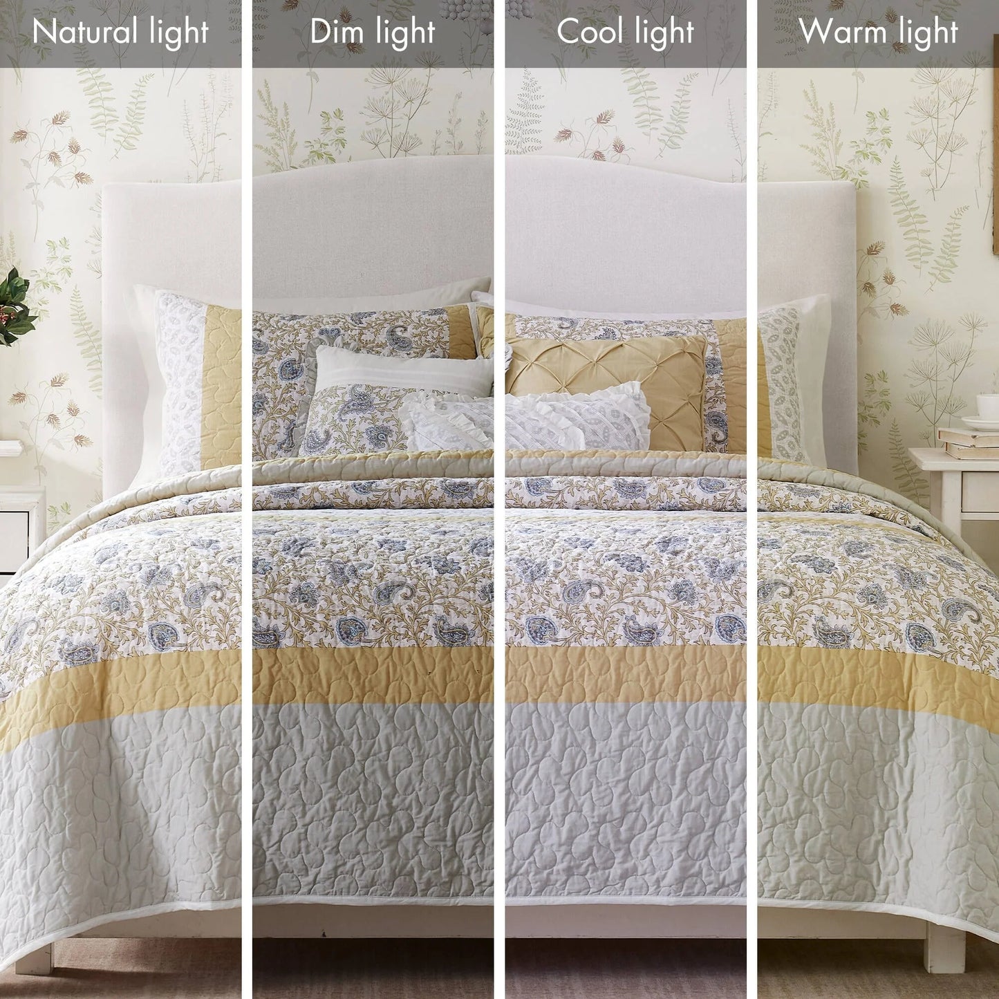 Madison Park Vanessa 6 Piece Cotton Percale Quilt Set with Throw Pillows