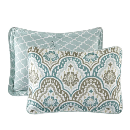 Ikat Blue 5-piece Coverlet Set