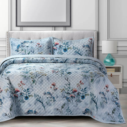 Velvet Printed Oversized Quilt Set