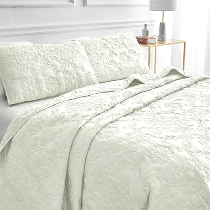 Sophia & William 2/3 Pieces Quilt Set, Reversible Microfiber Bedding Bedspread Coverlet Set