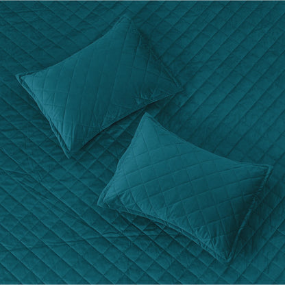 Serenta Velvet Quilts 5 Piece Ultra Soft Floor Touching Bedspread Set