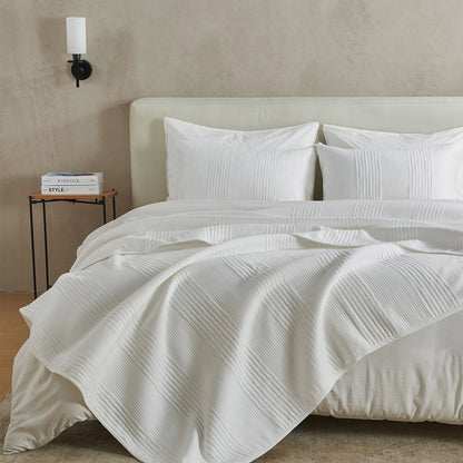 Linery & Co. Cotton Blend Jersey Knit Channel Stitch Quilt Set