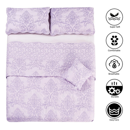 Serenta Damask Oversized 4-piece Bedspread Set