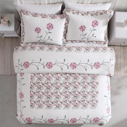 Carnation Embroidered Bedspread