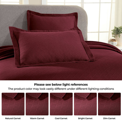 Superior Basketweave Cotton Decorative Bedspread Set