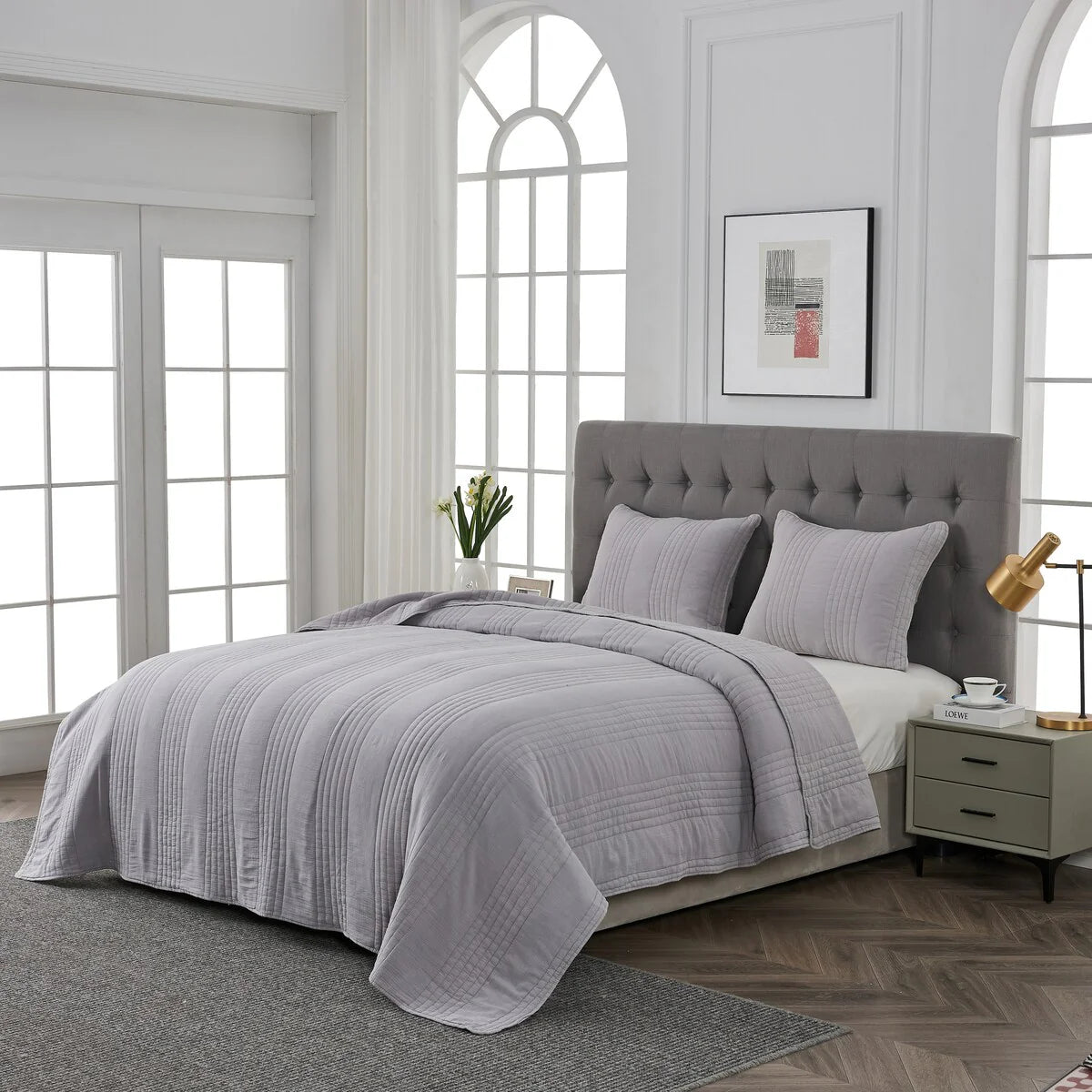 Stonewash Classic Cotton Quilt & Coverlet Set