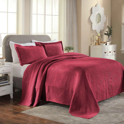 Superior Geometric Fret Cotton Decorative Bedspread Set