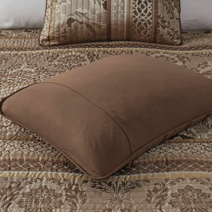 Madison Park Venetian 6 Piece Jacquard Quilt Set with Throw Pillows