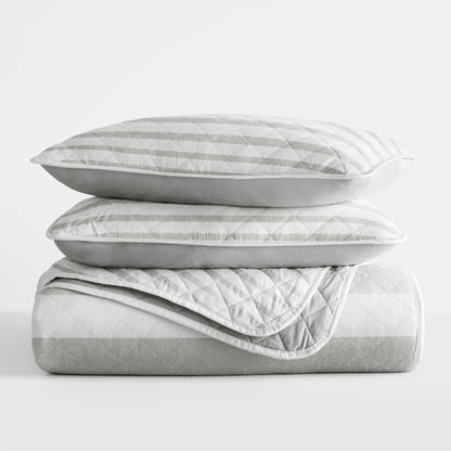 Becky Cameron All Season 3 Piece Summer Stripes Reversible Quilt Set with Shams