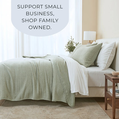 Linery & Co. Cotton Blend Jersey Knit Channel Stitch Quilt Set