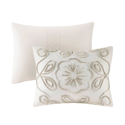 Madison Park Juliana Ivory/ Taupe Tufted Cotton Chenille Coverlet Set