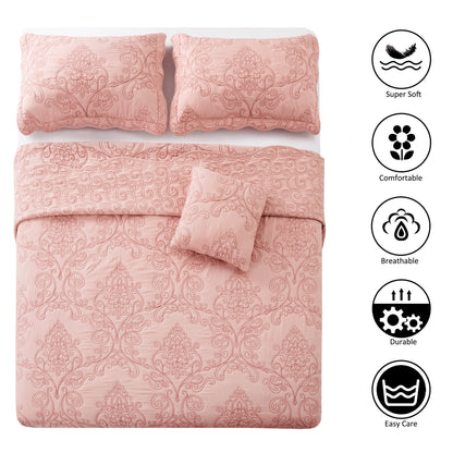 Serenta Damask Oversized 4-piece Bedspread Set