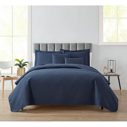 Clara Clark Bedspread Quilt Set - Embossed Pinsonic Lightweight Coverlet Set