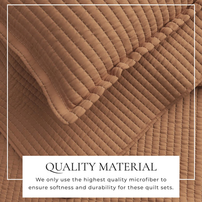 Linery & Co. Detailed Channel Stitch Microfiber Quilt Set With Shams.
