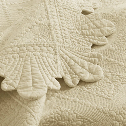 MarCielo 3Pcs 100% Cotton Oversized Quilt Bedspread Coverlet Set TK