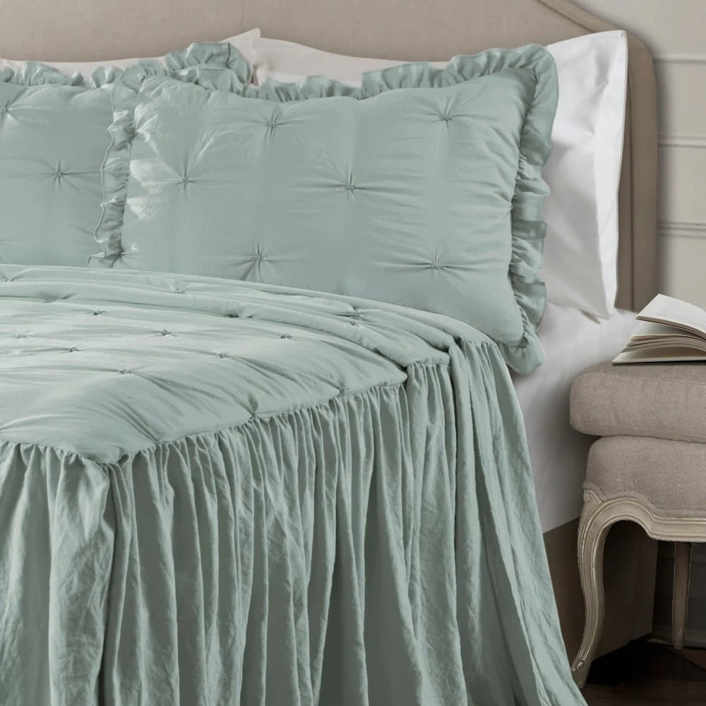The Gray Barn Lazy Acres Pintuck Ruffle Skirt Bedspread Set