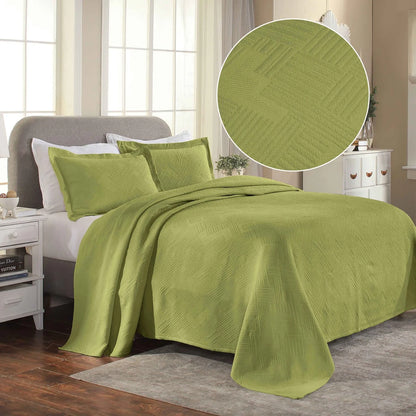 Superior Geometric Fret Cotton Decorative Bedspread Set