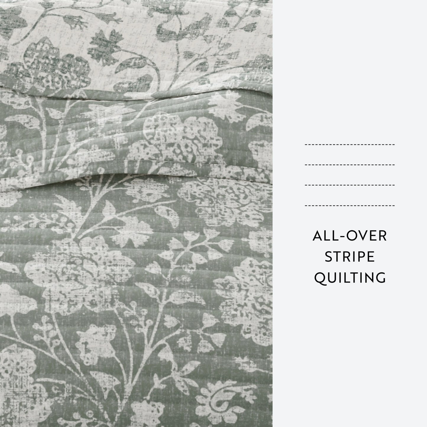 Becky Cameron All Season 3 Piece Textured Floral Reversible Quilt Set