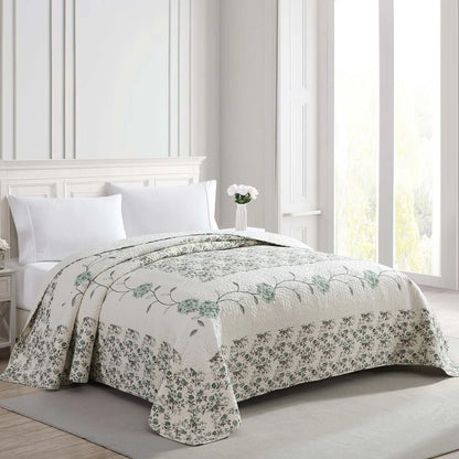 Carnation Embroidered Bedspread