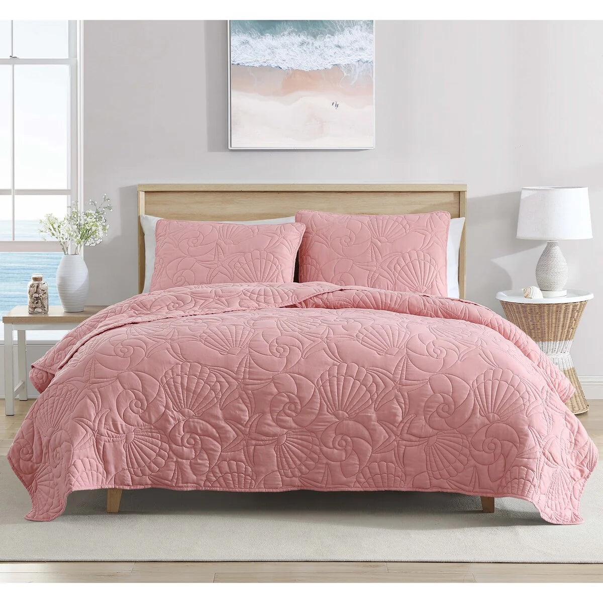 Caribbean Joe Solid Shell Outline Quilt Set