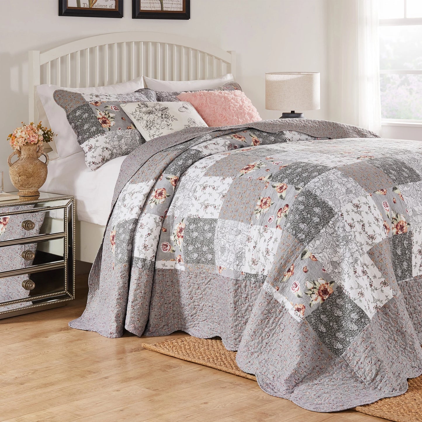 The Gray Barn Spring Arrow Reversible Floral Cotton Quilt Set