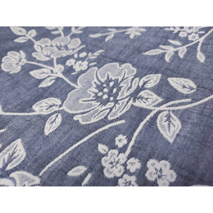 CEDAR COURT Marguerite Floral Navy Soft Matelasse Jacquard Quilt Set