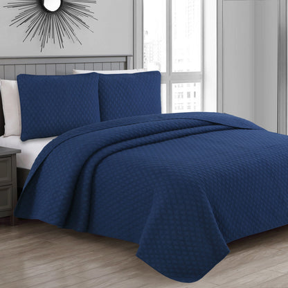 Copper Grove Verbena Diamond Stitch Cotton Quilt Set