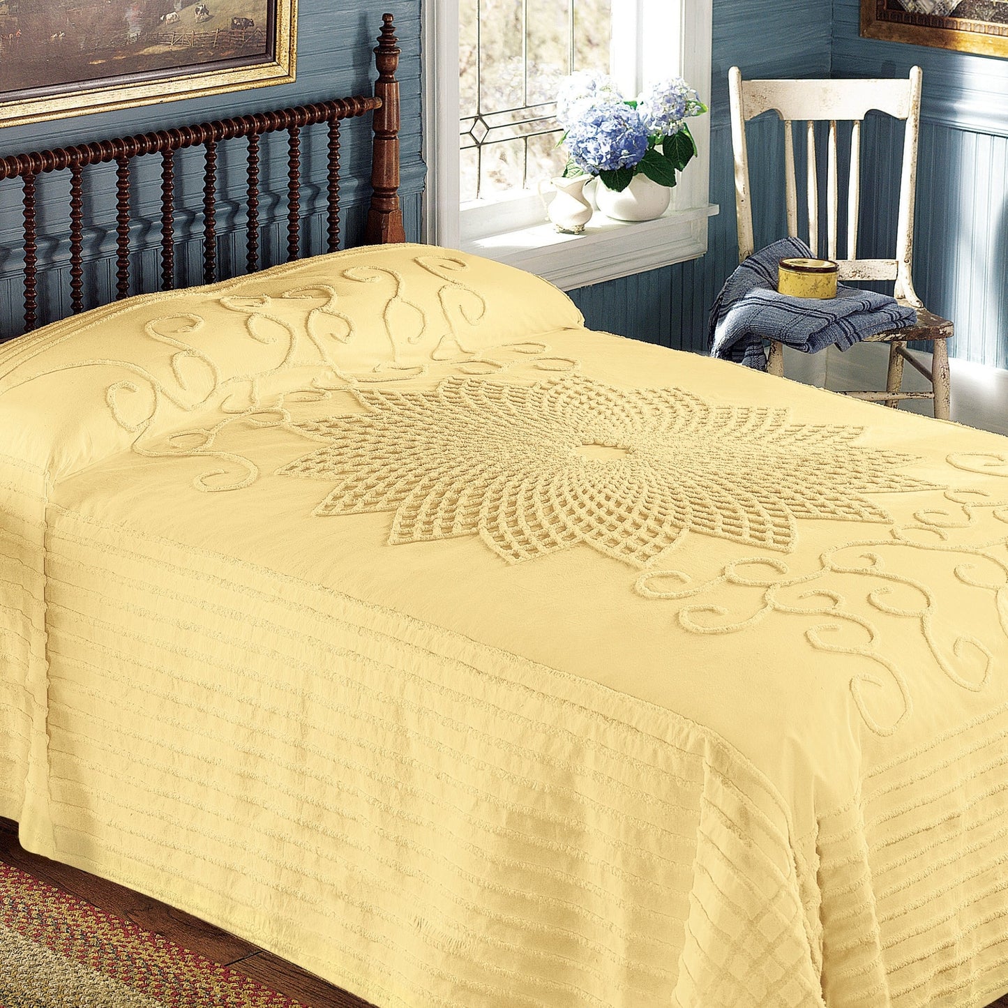 Starburst Vintage Country Chenille Bedspread