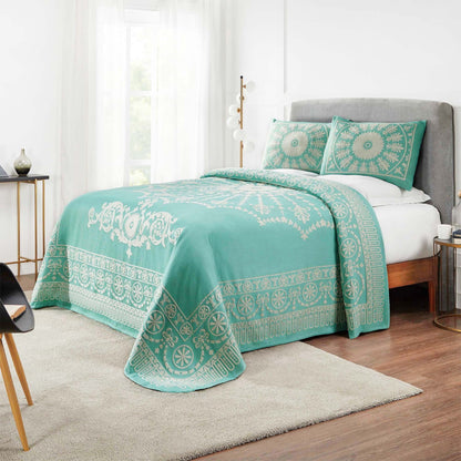 Superior Cotton Blend Oversized Classic Medallion Bedspread Set