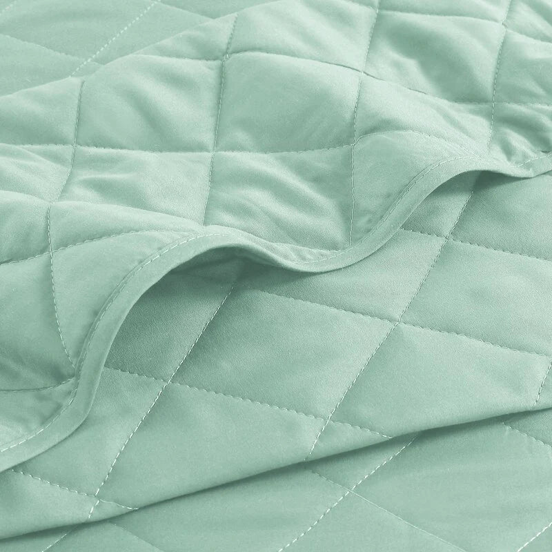 Modern Ultra Soft Microfiber Traditional Diamond Quilting Coverlet Quilt Set