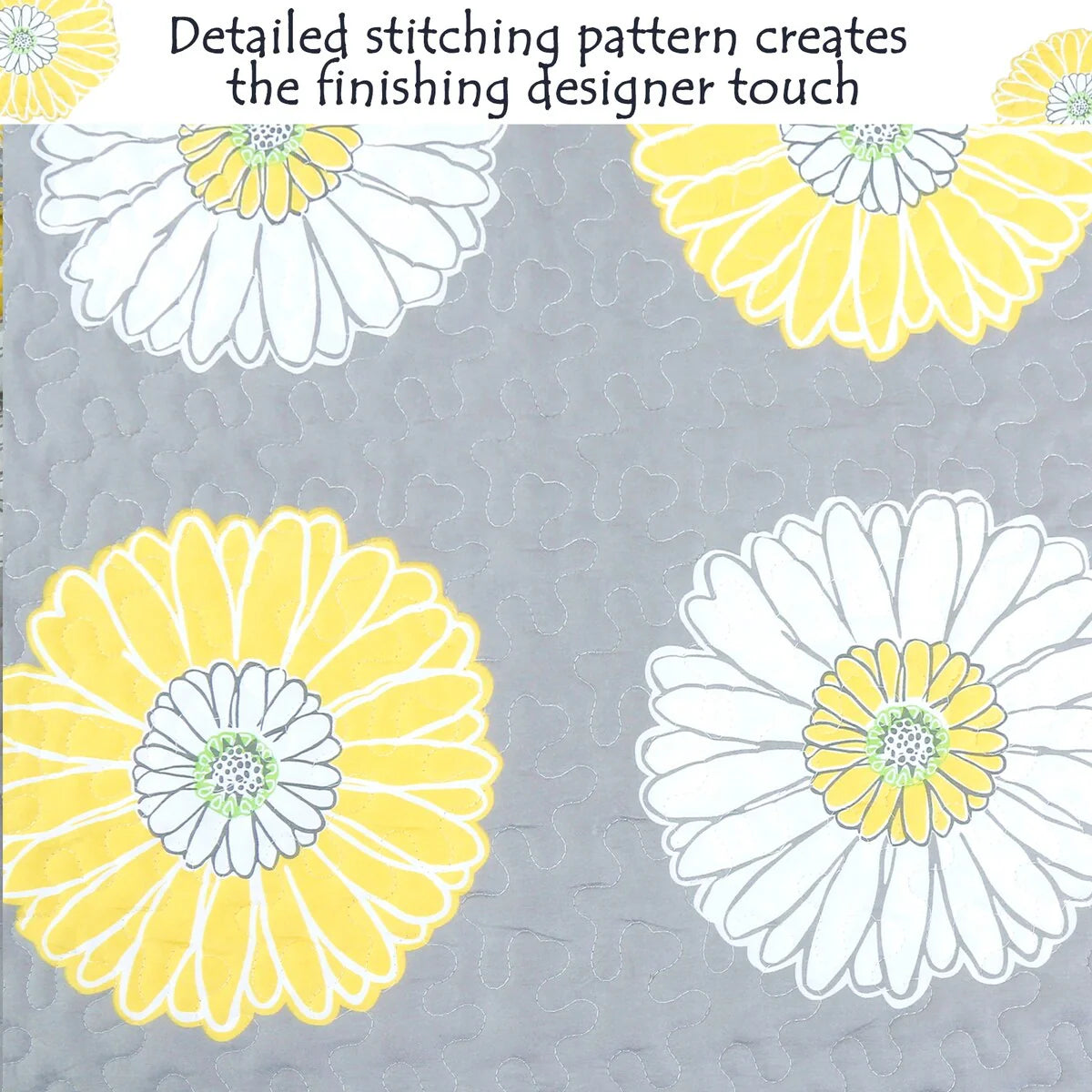 Copper Grove Craigmore Gray Yellow Floral Print Quilt Bedding Set