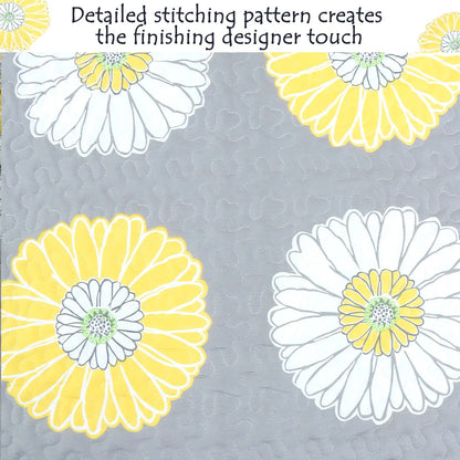 Copper Grove Craigmore Gray Yellow Floral Print Quilt Bedding Set