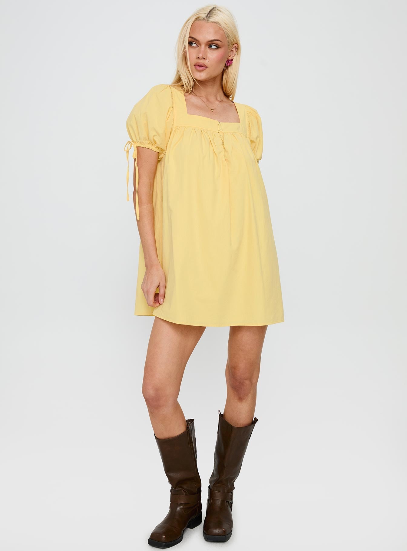 Lilibet Mini Dress Lemon