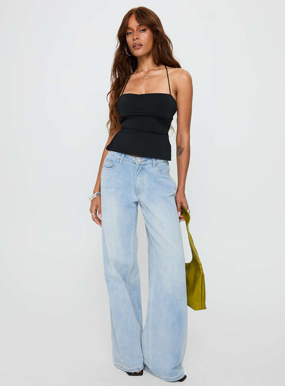 In The End Tie Back Top Black