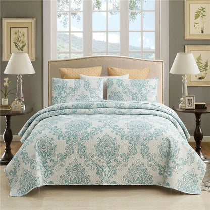 Vintage Rose Reversible Quilt Set, Bedspread, Coverlet