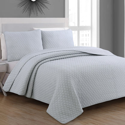 Copper Grove Verbena Diamond Stitch Cotton Quilt Set