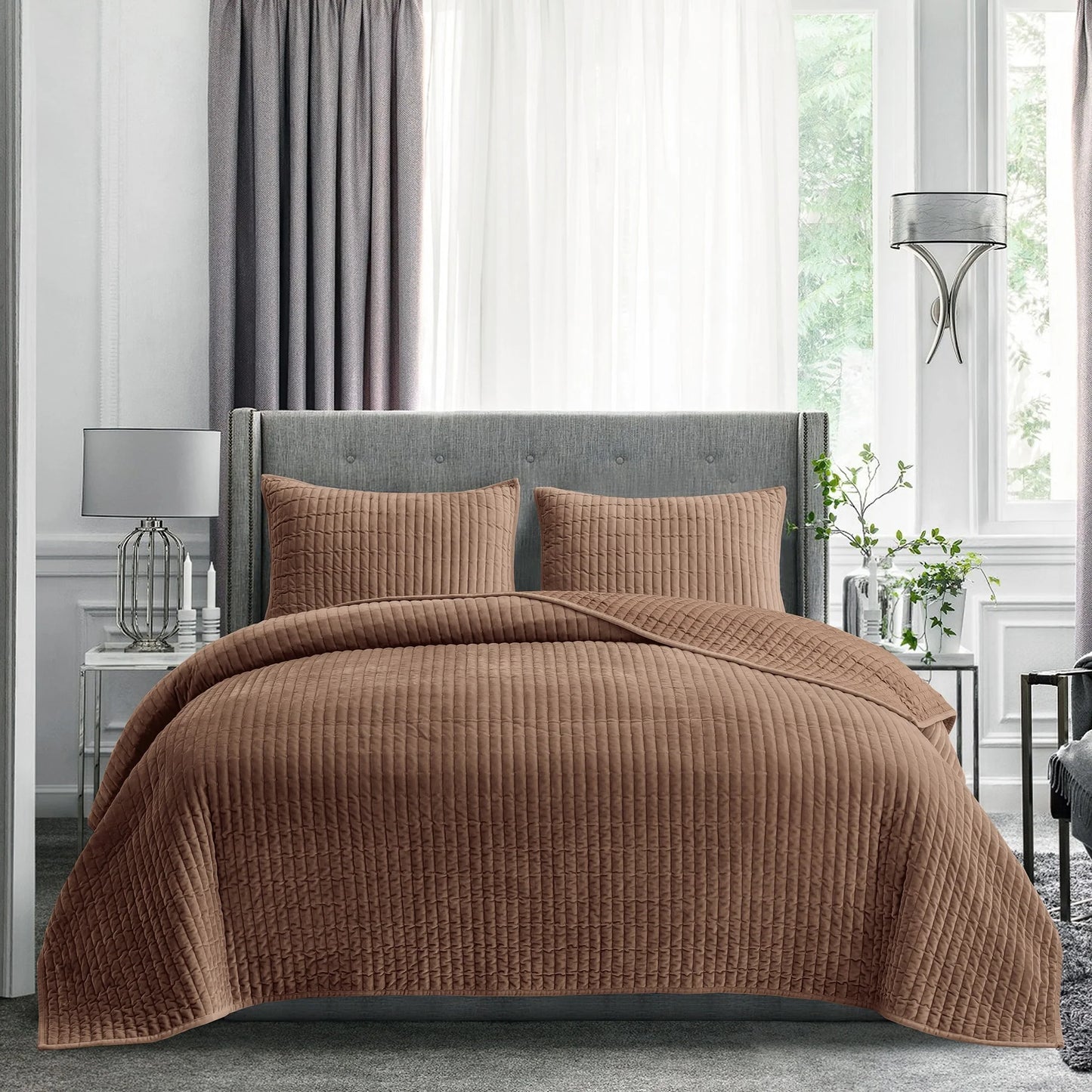 Wonderful Velvet 3 Piece Quilt Set