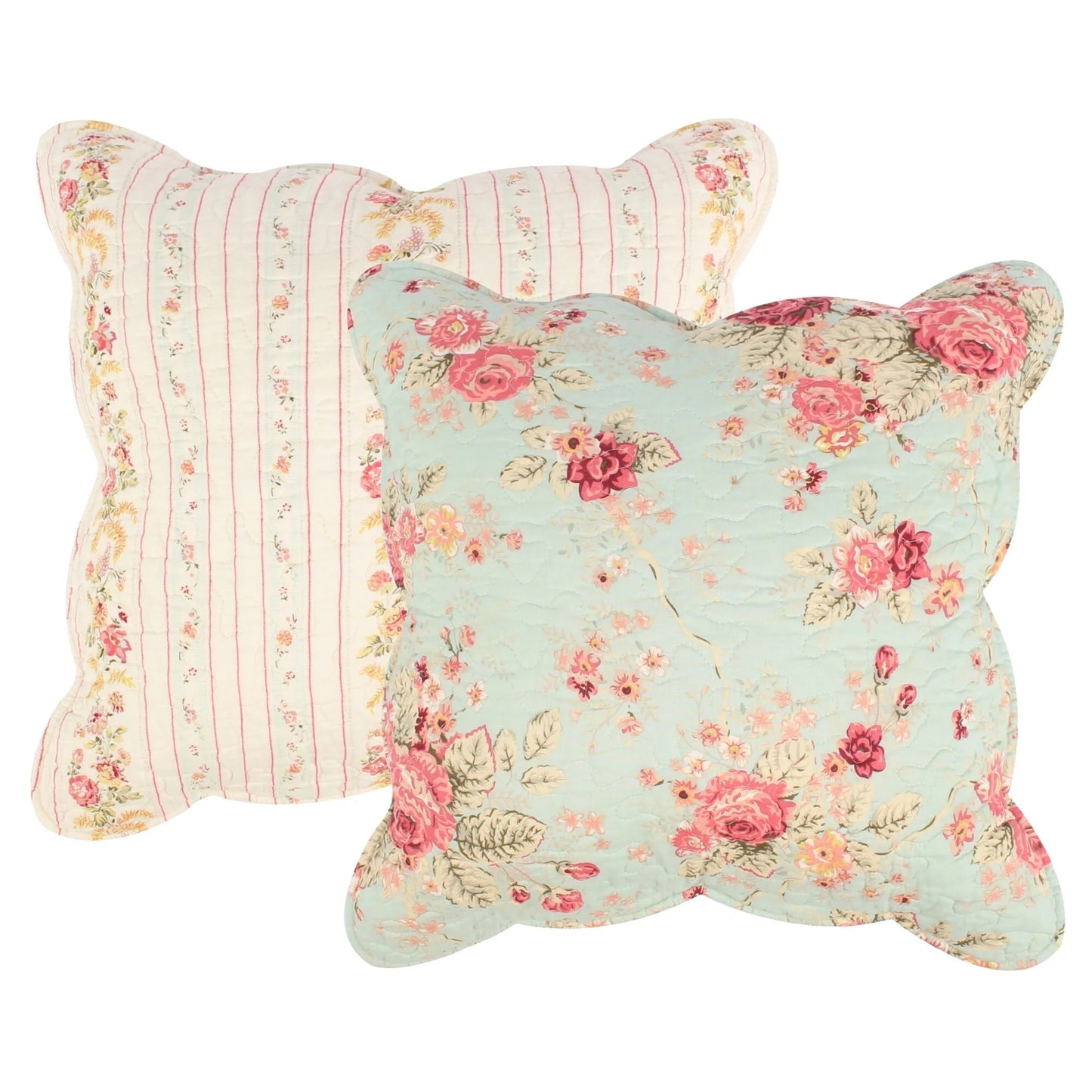 Greenland Home Fashions Antique Rose All-Cotton Reversible Quilt Set