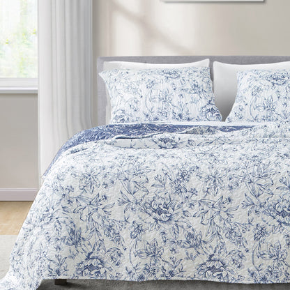 Wonderful Sophia Lightweight Floral Quilt Set
