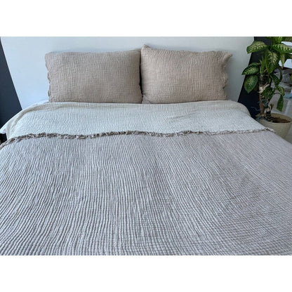 Muslin Blanket 4 Layers, Soft Bedspread, Turkish Cotton Muslin Bed Cover, Reversible Coverlet