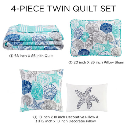 Quaint Home Kai Reversible 5-Piece Quilt Set