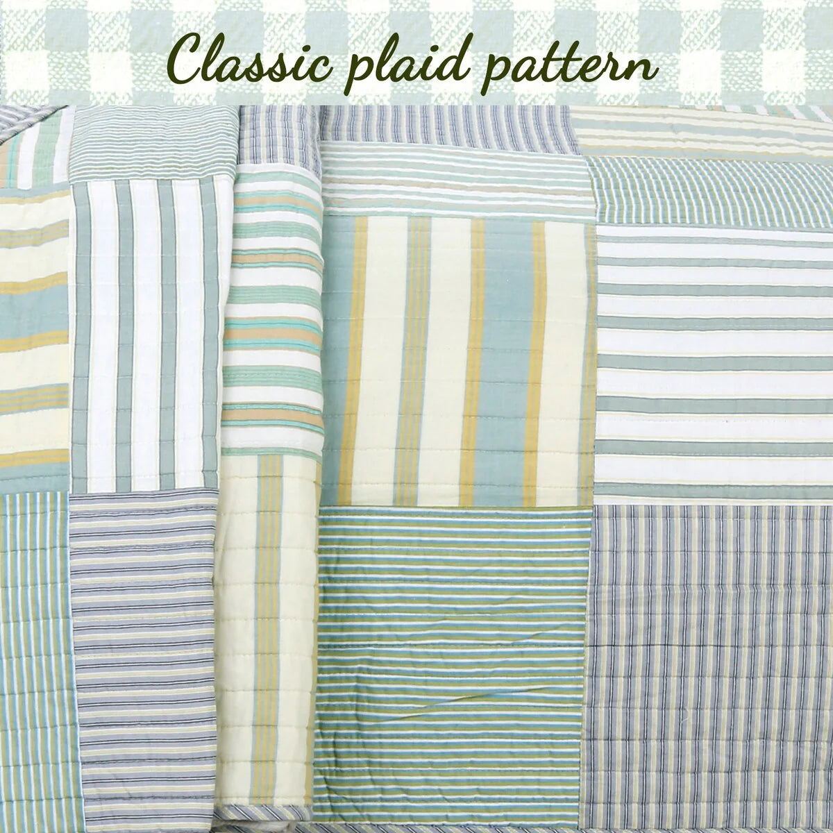 Cozy Line Spa Stripes Patchwork Quilt Bedding Set