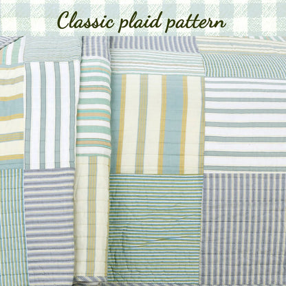 Cozy Line Spa Stripes Patchwork Quilt Bedding Set