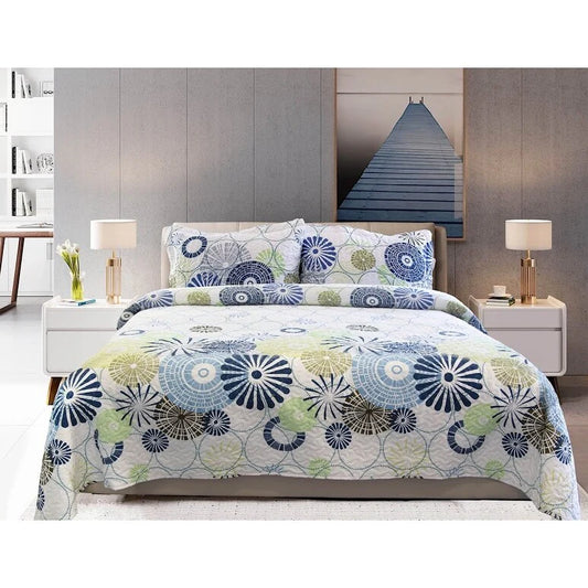 Rachel Oversized Geometric Floral Quilt Set