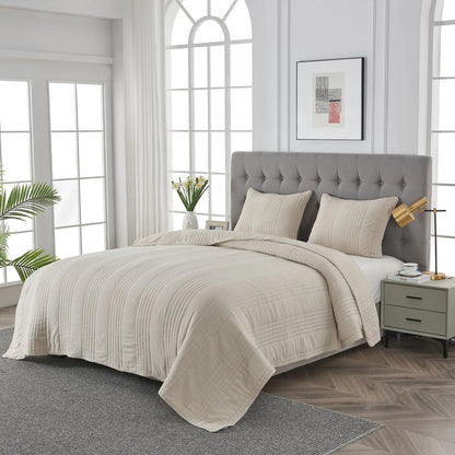 Stonewash Classic Cotton Quilt & Coverlet Set