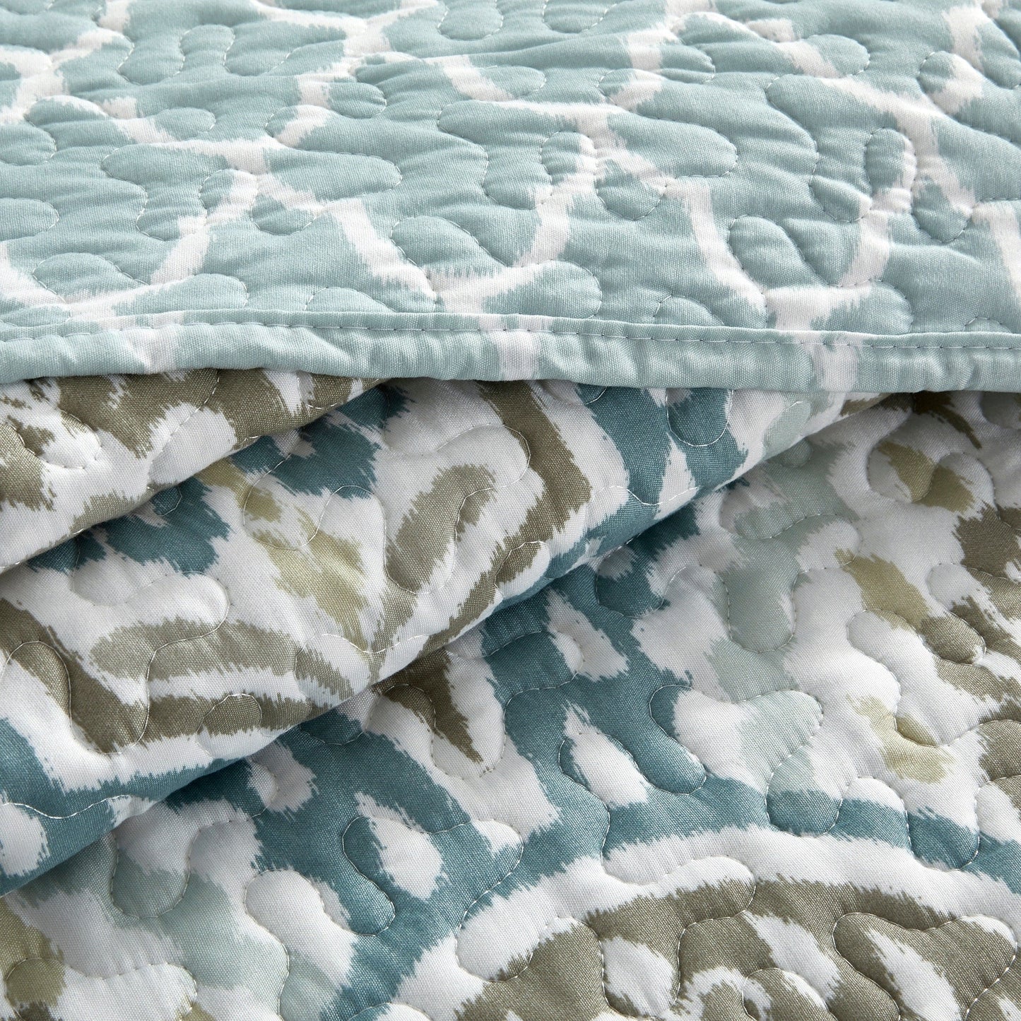 Ikat Blue 5-piece Coverlet Set