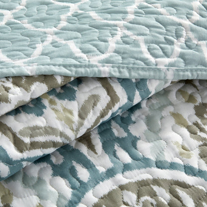 Ikat Blue 5-piece Coverlet Set