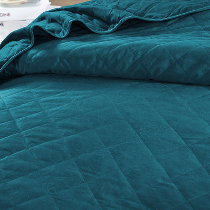 Serenta Velvet Quilts 5 Piece Ultra Soft Floor Touching Bedspread Set